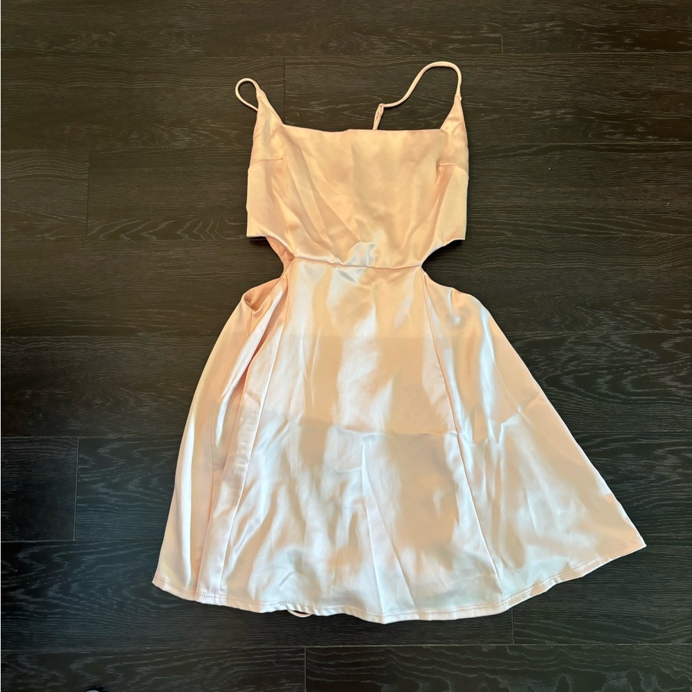 Elegant Pink Spaghetti Strap Dress